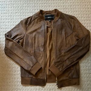 Suede like bomber jacket